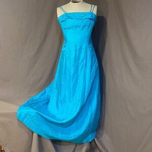 Roberta Aqua Blue Strapless Dress with Rhinestones and corset back